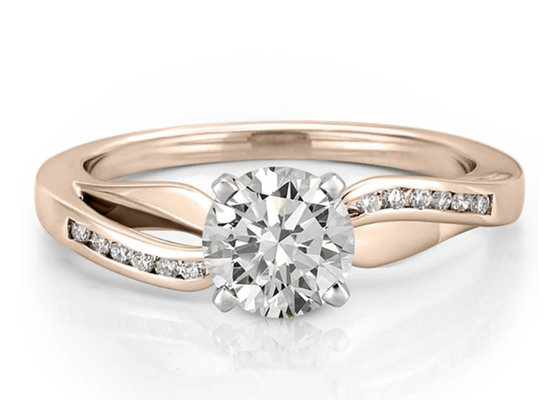 Gioielli Diamond Ring, nozze Ring Round Cut dell'OEM del ODM dell'oro bianco 14k