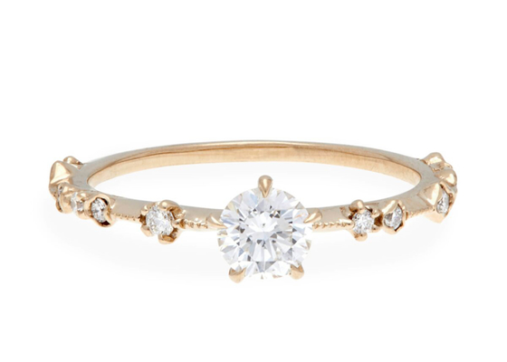 ODM reale di Diamond Jewellery Ring 14K 18K Rose Gold Material di dimensione di 4mm