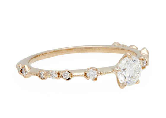 ODM reale di Diamond Jewellery Ring 14K 18K Rose Gold Material di dimensione di 4mm