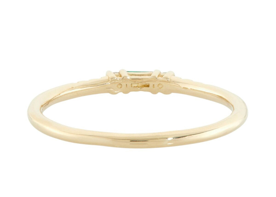 le baguette di 4×6mm hanno tagliato Emerald Ring, 14k l'oro giallo Emerald Ring Fashion Style