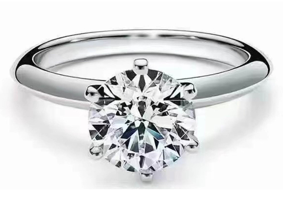 impegno Ring Setting dell'oro bianco del taglio di giro di 5mm 18k con il ODM dei diamanti 8pcs