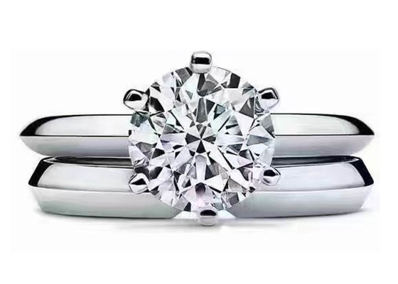 impegno Ring Setting dell'oro bianco del taglio di giro di 5mm 18k con il ODM dei diamanti 8pcs
