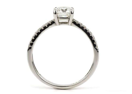 0.1ct peso del taglio di giro dei gioielli dell'oro solido del diamante 14K 3.21g per l'impegno