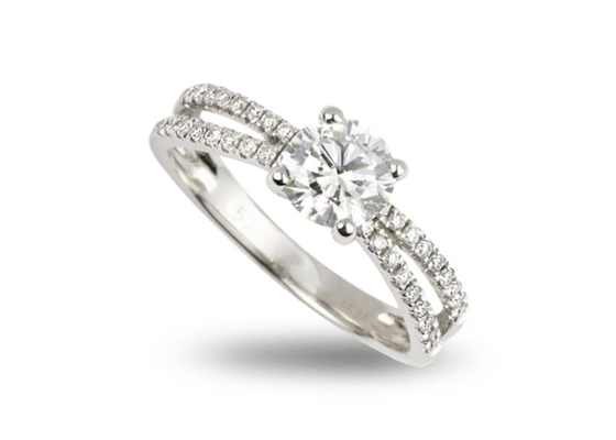 0.1ct peso del taglio di giro dei gioielli dell'oro solido del diamante 14K 3.21g per l'impegno