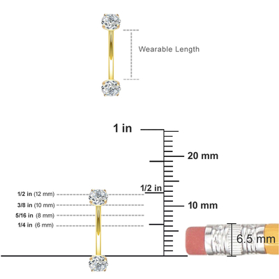 dimensione dell'anello 10mm 8mm di 16g Diamond Gold Body Piercing Jewelry per l'ombelico