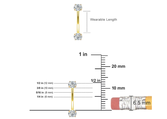 dimensione dell'anello 10mm 8mm di 16g Diamond Gold Body Piercing Jewelry per l'ombelico