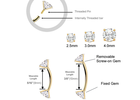 dimensione dell'anello 10mm 8mm di 16g Diamond Gold Body Piercing Jewelry per l'ombelico
