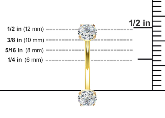 dimensione dell'anello 10mm 8mm di 16g Diamond Gold Body Piercing Jewelry per l'ombelico
