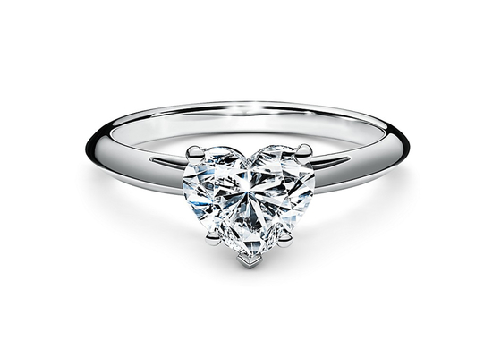 il cuore dell'oro bianco 14K ha modellato il ODM dell'OEM di Diamond Engagement Ring 0.6ct