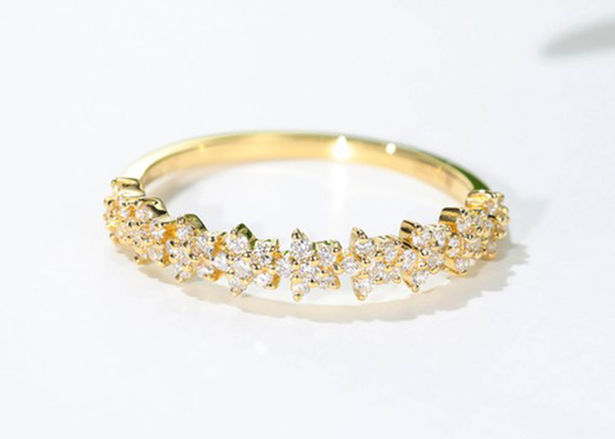 0.54ct stella d'oro Diamond Ring, impegno Ring For Women Girl dell'oro 18k di 1.3mm