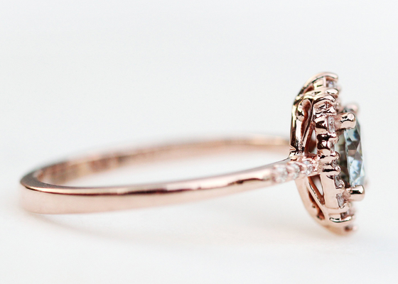 anelli di fidanzamento di 1.2ct 1pcs Moissanite per le donne 14K Rose Gold Material