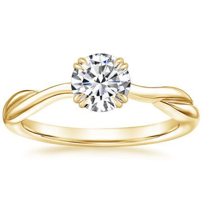 OEM del ODM del materiale sviluppato laboratorio dell'oro giallo dell'anello 14K di 0.8ct Moissanite