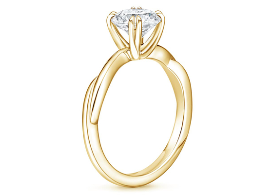 OEM del ODM del materiale sviluppato laboratorio dell'oro giallo dell'anello 14K di 0.8ct Moissanite