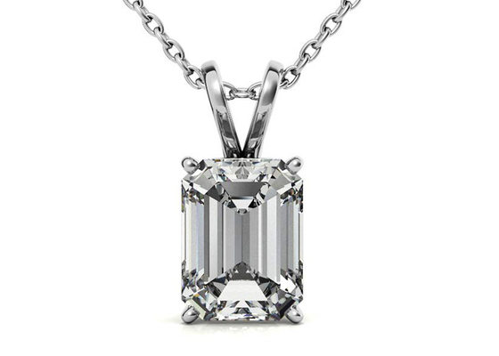 incastonatura del diametro 7×5mm delle collane dell'oro di 1.05ct Emerald Cut 14k che mette tipo