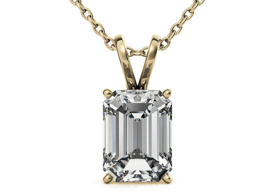 incastonatura del diametro 7×5mm delle collane dell'oro di 1.05ct Emerald Cut 14k che mette tipo