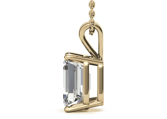 incastonatura del diametro 7×5mm delle collane dell'oro di 1.05ct Emerald Cut 14k che mette tipo