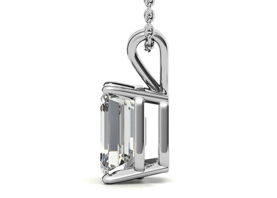 incastonatura del diametro 7×5mm delle collane dell'oro di 1.05ct Emerald Cut 14k che mette tipo