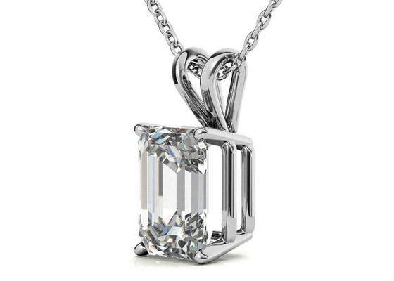 incastonatura del diametro 7×5mm delle collane dell'oro di 1.05ct Emerald Cut 14k che mette tipo