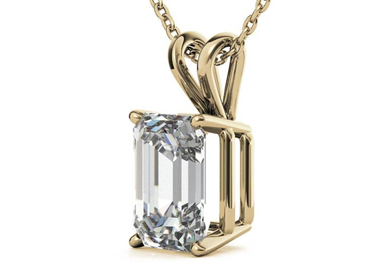 incastonatura del diametro 7×5mm delle collane dell'oro di 1.05ct Emerald Cut 14k che mette tipo