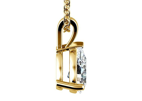 Collane dell'oro del taglio 0.84ct 14k della pera con il pendente d'annata di 8×5mm
