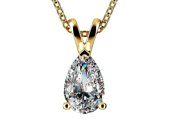 Collane dell'oro del taglio 0.84ct 14k della pera con il pendente d'annata di 8×5mm