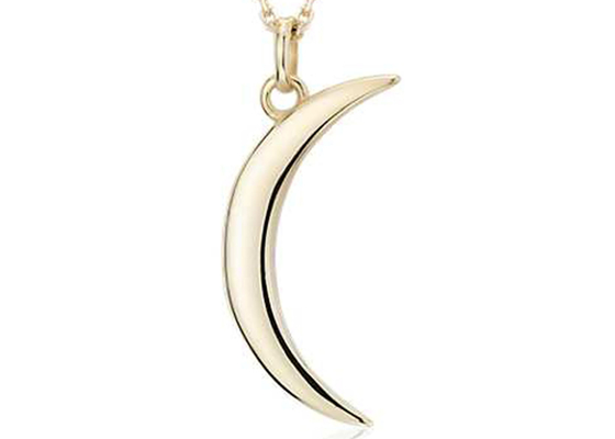 oro Crescent Moon Necklace, ODM femminile di lunghezza di 21mm della collana di autorizzazione