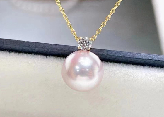 singola collana d'acqua dolce della perla 2ct, 0.03ct Diamond Accent Necklace