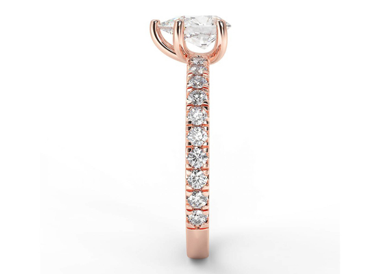 ODM del certificato di Wedding18K Rose Gold Ring Pear Cut 0.80ct DGC