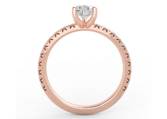 ODM del certificato di Wedding18K Rose Gold Ring Pear Cut 0.80ct DGC