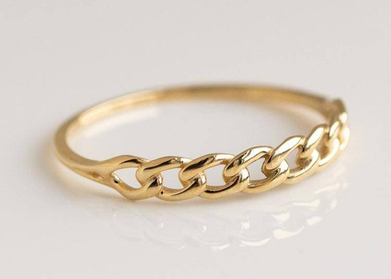 Impilamento del tipo OEM dell'incastonatura del forcone di dimensione dell'anello di oro 9K 2.0MM