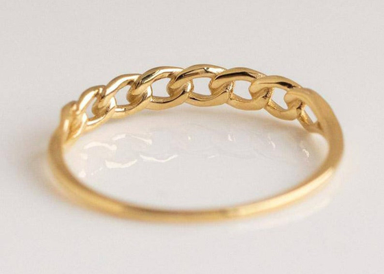 Impilamento del tipo OEM dell'incastonatura del forcone di dimensione dell'anello di oro 9K 2.0MM