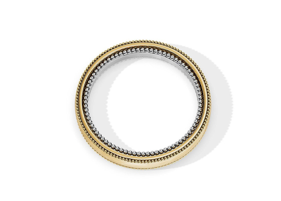 ODM 2 Tone Gold Engagement Rings, OEM dell'anello della banda di nozze dell'oro di 4MM 5MM 6MM