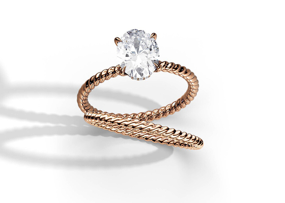 Anello di oro ovale del taglio 9K 1.5ct 6×8MM con il forcone di Moissanite che mette tipo