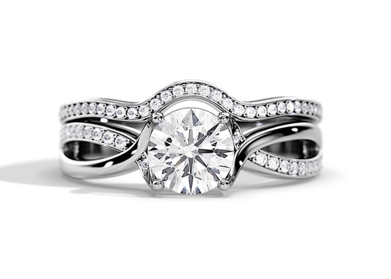 colore di media di 1.25ct Rose Gold Moissanite Engagement Rings VS1 SI1 SI2