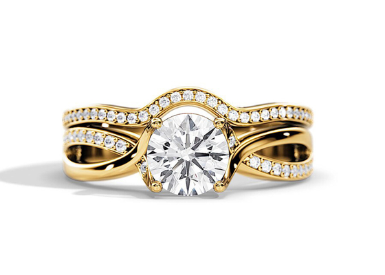 colore di media di 1.25ct Rose Gold Moissanite Engagement Rings VS1 SI1 SI2