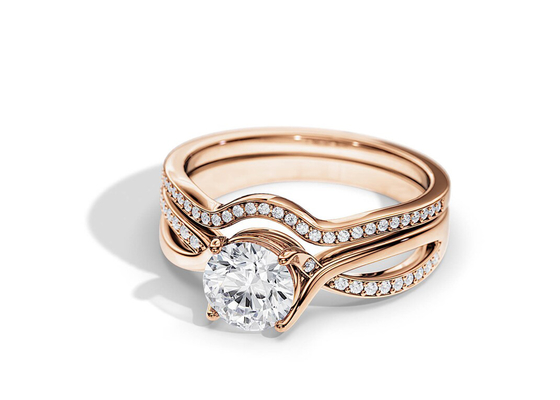 colore di media di 1.25ct Rose Gold Moissanite Engagement Rings VS1 SI1 SI2