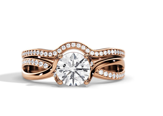 colore di media di 1.25ct Rose Gold Moissanite Engagement Rings VS1 SI1 SI2