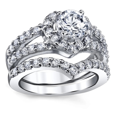OEM tagliato brillante rotondo di Diamond Engagement Ring a forma di cuore 0.46CT