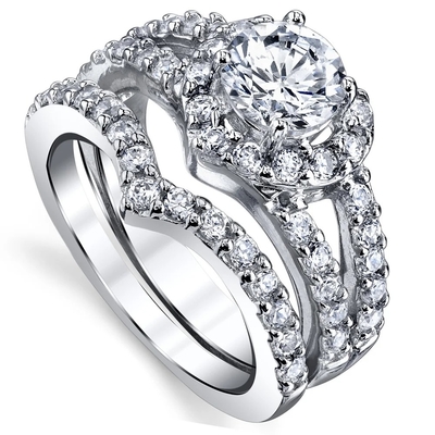 OEM tagliato brillante rotondo di Diamond Engagement Ring a forma di cuore 0.46CT