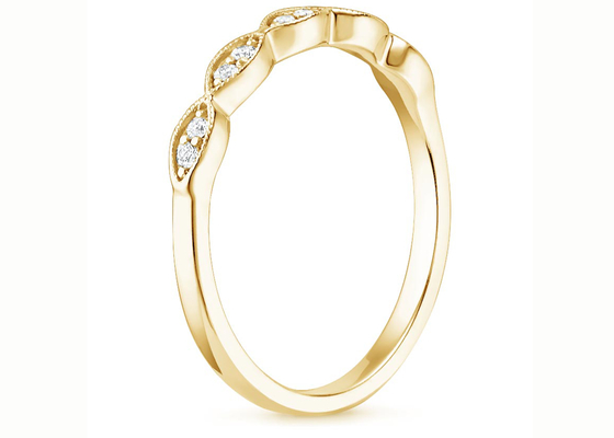 Dimensione Antivari dell'anello 1mm-2mm dei gioielli dell'oro giallo di Marquise Shape 14K che mette tipo
