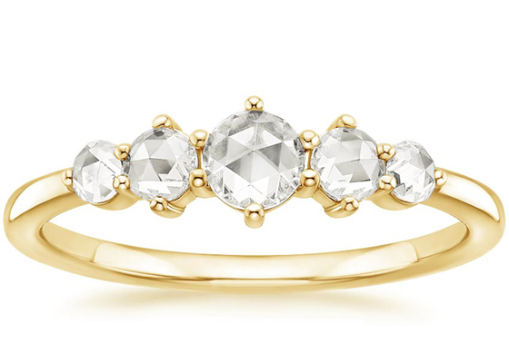 Dimensione differente Rose Cut Diamond Engagement Ring, 0.49ct 4mm Diamond Ring