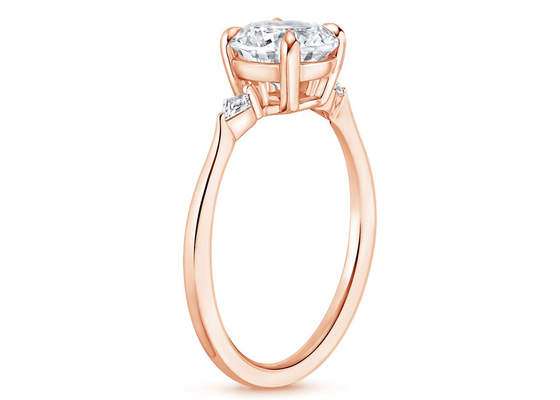 diametro OV7×9mm 2.1ct degli anelli di 10K Rose Gold Oval Moissanite Engagement