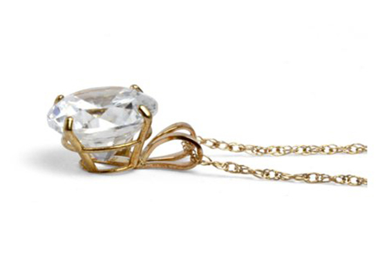 Solitario d'annata Diamond Necklace, ODM dell'OEM delle donne della collana dell'oro solido 14k di 5mm