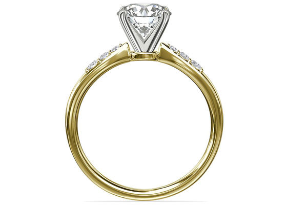 La forma rotonda 9K argenta la pietra bianca di Ring With 6MM 1.0ct Moissanite