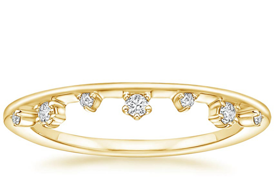 Aalternating gradua il diamante secondo la misura naturale giallo di Ring With 0.15ct VS1 2mm dei gioielli dell'oro 14K