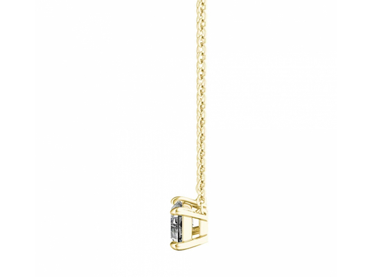 Le baguette hanno tagliato le collane dell'oro 14K con il diamante del solitario di 0.5ct 5×7mm