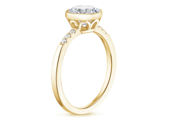 Oro giallo Diamond Ring, ODM delle donne 10k dell'OEM ovale di Diamond Engagement Ring del laboratorio