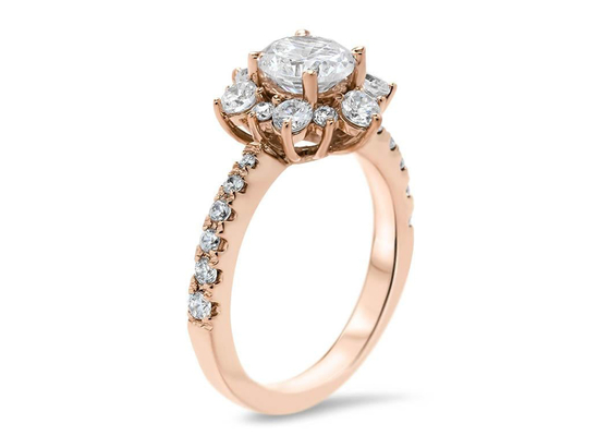 Il fiocco di neve ha ispirato il peso d'argento di dimensione 1.0ct di 9K Ring With Lab Diamond RD6.5MM