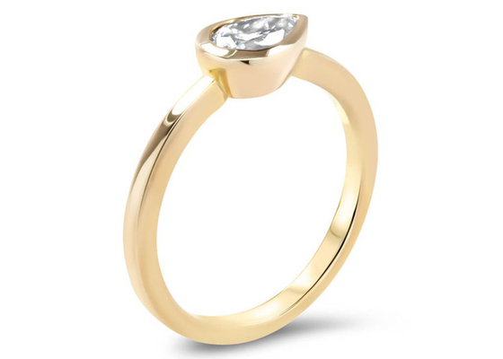 fede nuziale dell'oro giallo 0.77ct, anello di fidanzamento dell'insieme dell'incastonatura del ODM per signora