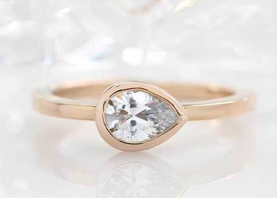 fede nuziale dell'oro giallo 0.77ct, anello di fidanzamento dell'insieme dell'incastonatura del ODM per signora